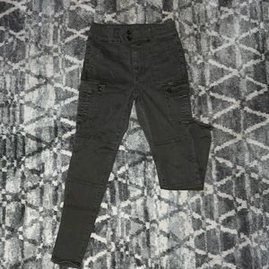 American Eagle Super Stretch Super Hi-Rise Jegging Cargo Pants-Green, size:8 reg